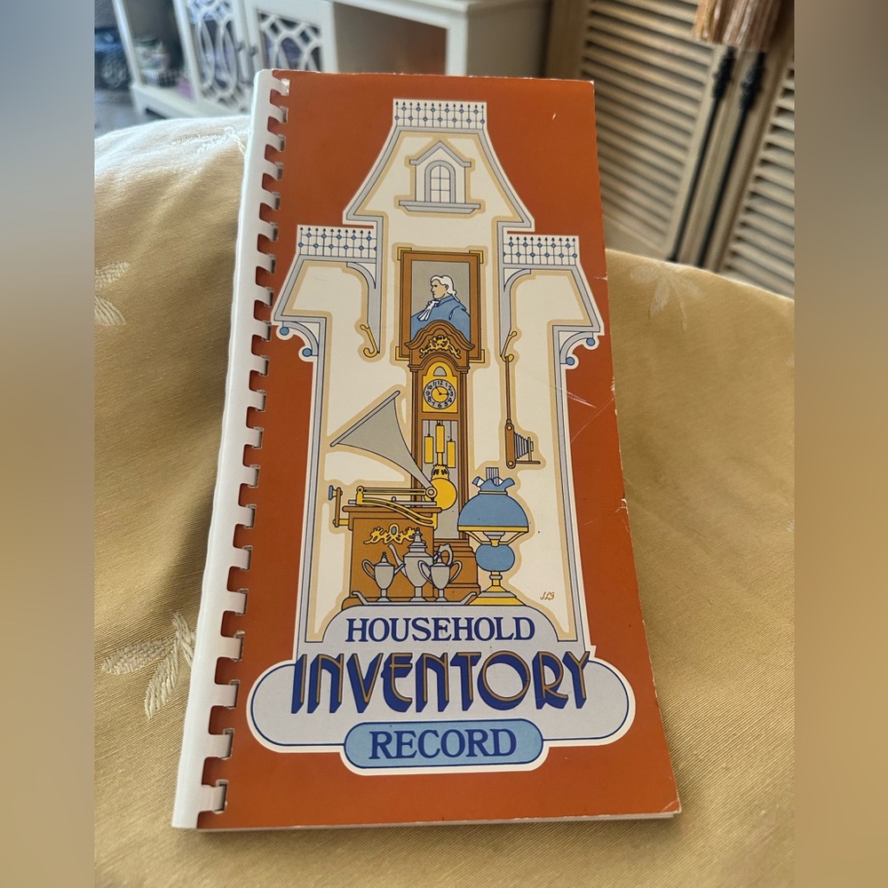 Vintage Current Household Inventory Record Spiral Notebook / Book / Photo Album.